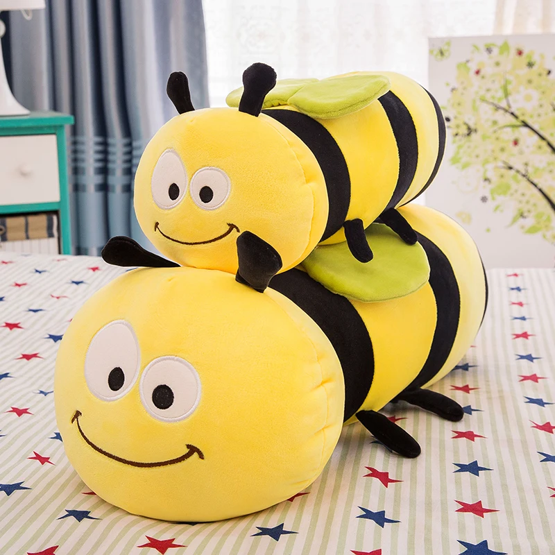 

90cm Cute Soft Bee Plush Toys Office Nap Pillow Home Comfort Cushion Child Decor Christmas Gift Cotton Doll