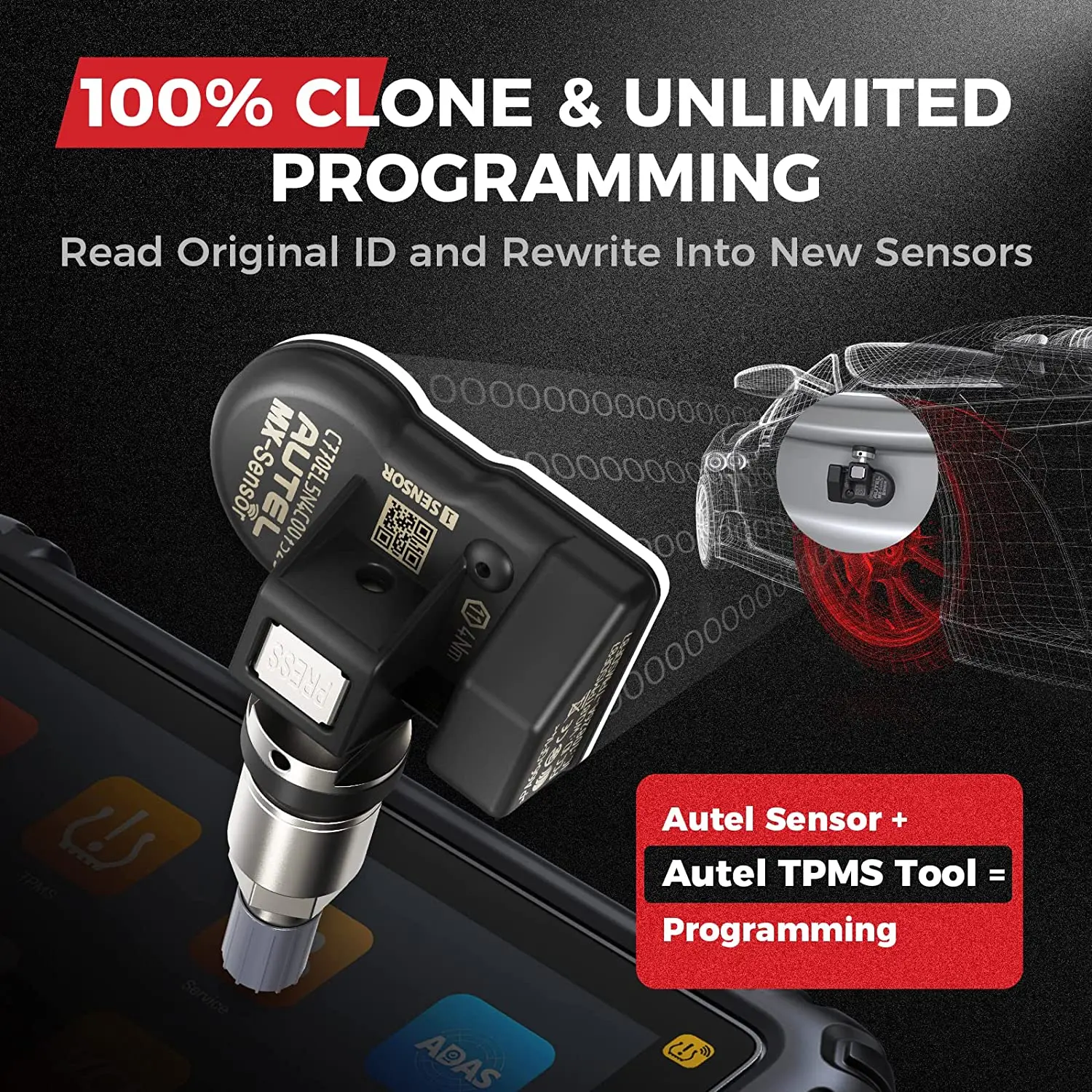 Фото Autel MX-Sensor 433 315 МГц TPMS датчик MaxiTPMS датчик давления в шинах тестер Инструменты для ремонта шин сканер программирования MX-Sensor №4