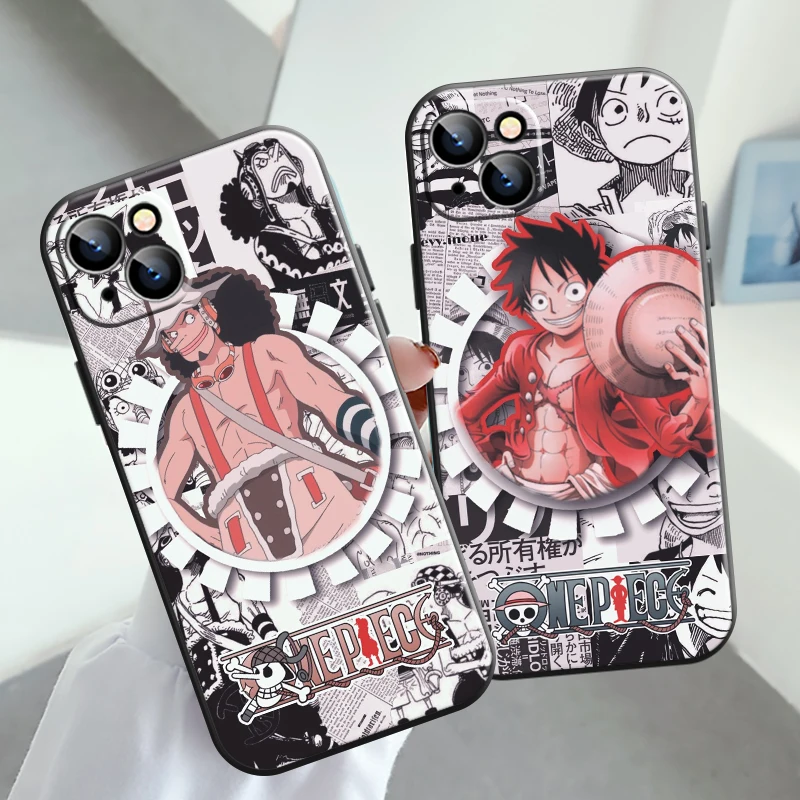 

Japan ONE PIECE Phone Case For Apple iPhone 13 12 11 Pro 12 13 Mini X XR XS Max SE 6 6s 7 8 Plus Liquid Silicon Carcasa Funda