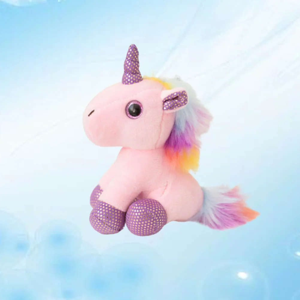 

Plush Unicorn Toy Pony Key Chain Adorable Keyring Hanging Pendant (Pink 12cm)