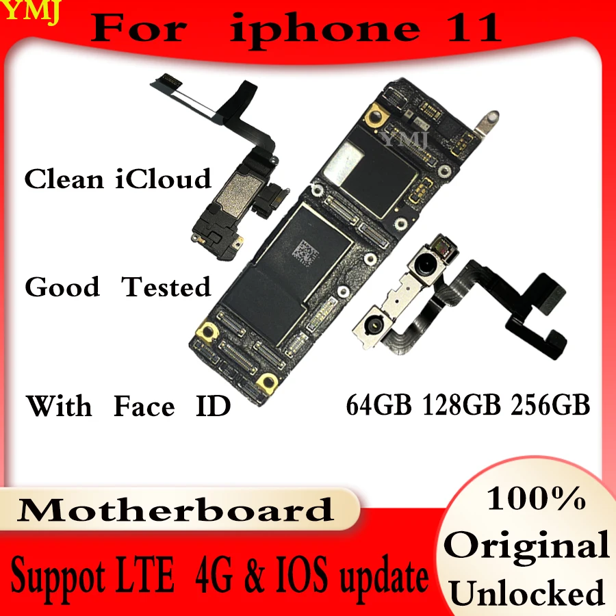 

Free Shipping Clean ICloud Mainboard For IPhone 11 Motherboard Original Unlocked With/No Face ID Logic Board 100% Tested Working