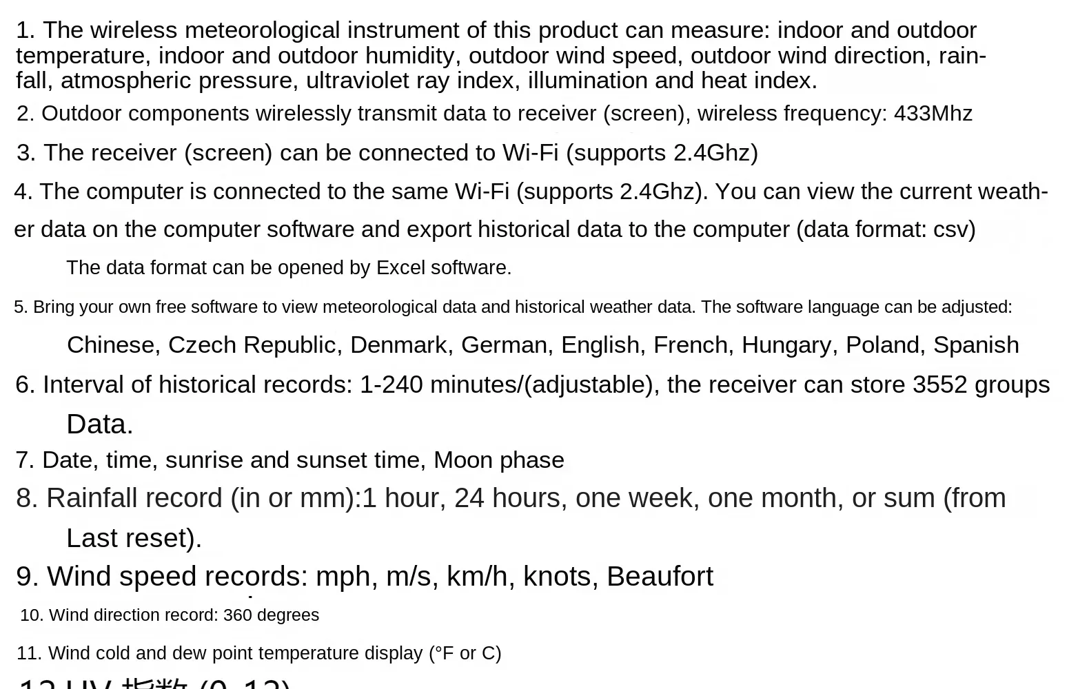 Метеостанция Ecowitt WS2320 Wi-Fi с беспроводным наружным датчиком погоды 7-в-1 на