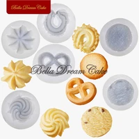 3d mini butter cookies silicone mold diy souffle biscuit model chocolate fondant mould cake decorating tools baking accessories