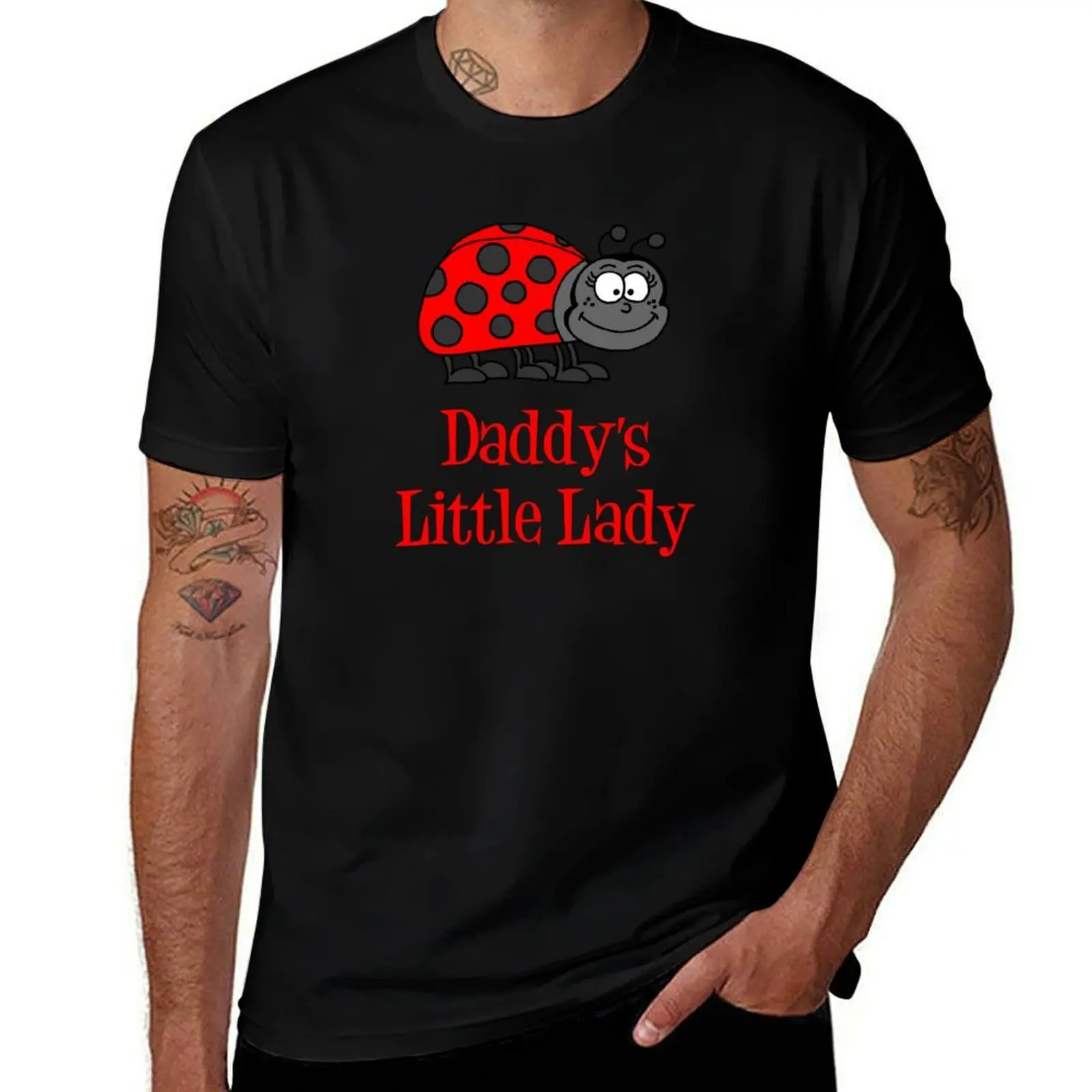 Фото Футболка Daddy's Little Lady Cute Lady Bug для маленьких девочек, быстросохнущий топ с короткими рукавами для фитнеса №1