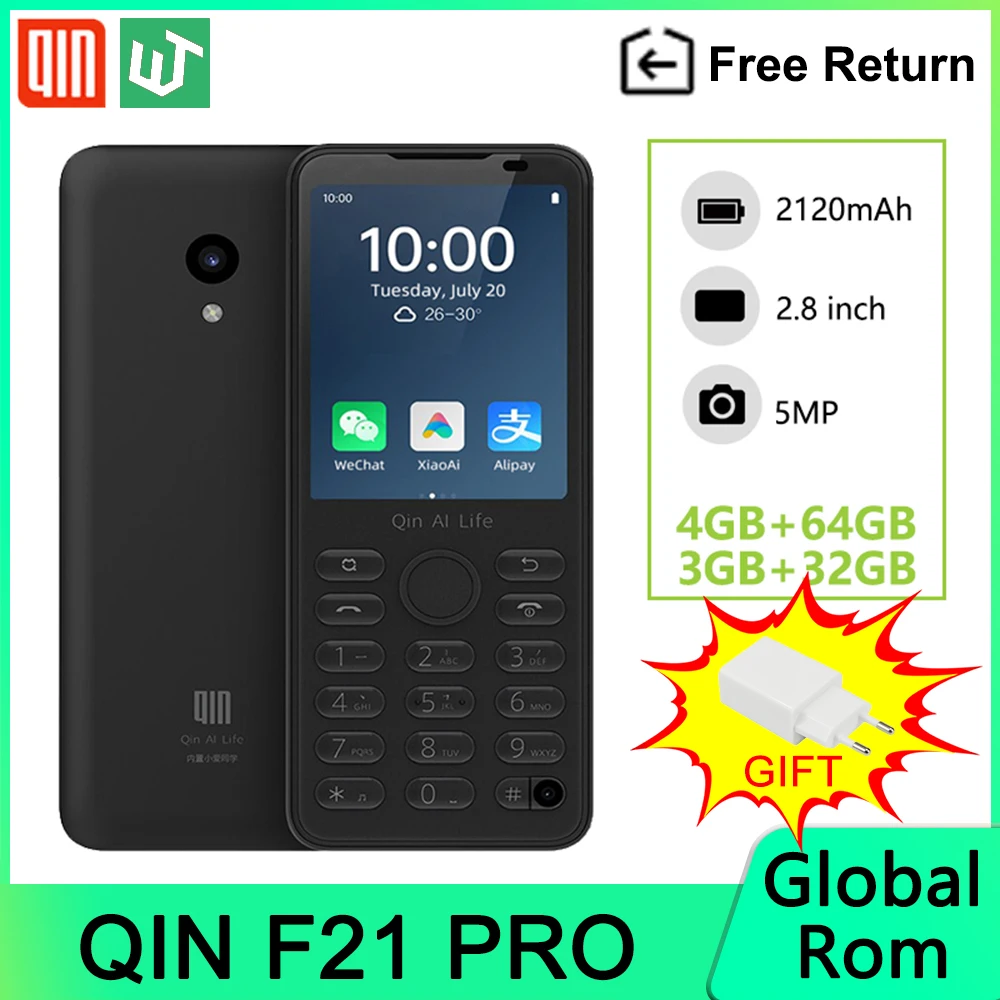 

Смартфон Xiaomi Qin F21 Pro, 3 + 32/64 ГБ, 2,8 дюйма, 480*640P, 5 Мп, 2120 мАч