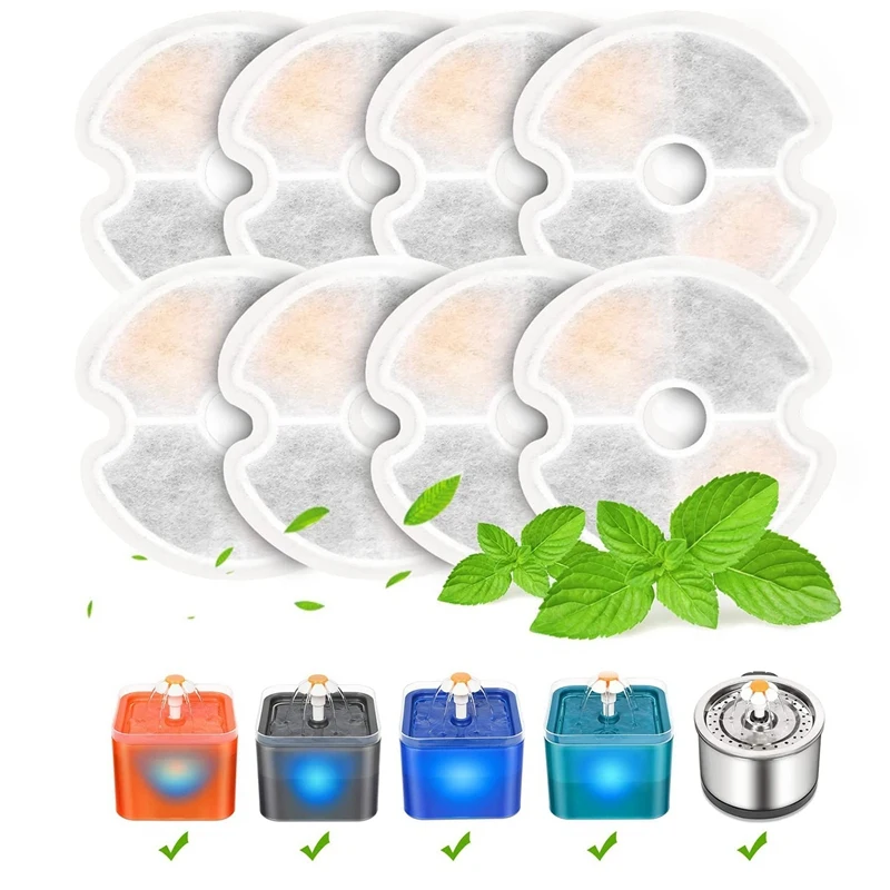 

Cat Water Fountain Filter Pet Fountain Filter Replacement With Triple Filtration System For Water Fountain (8 Pack)