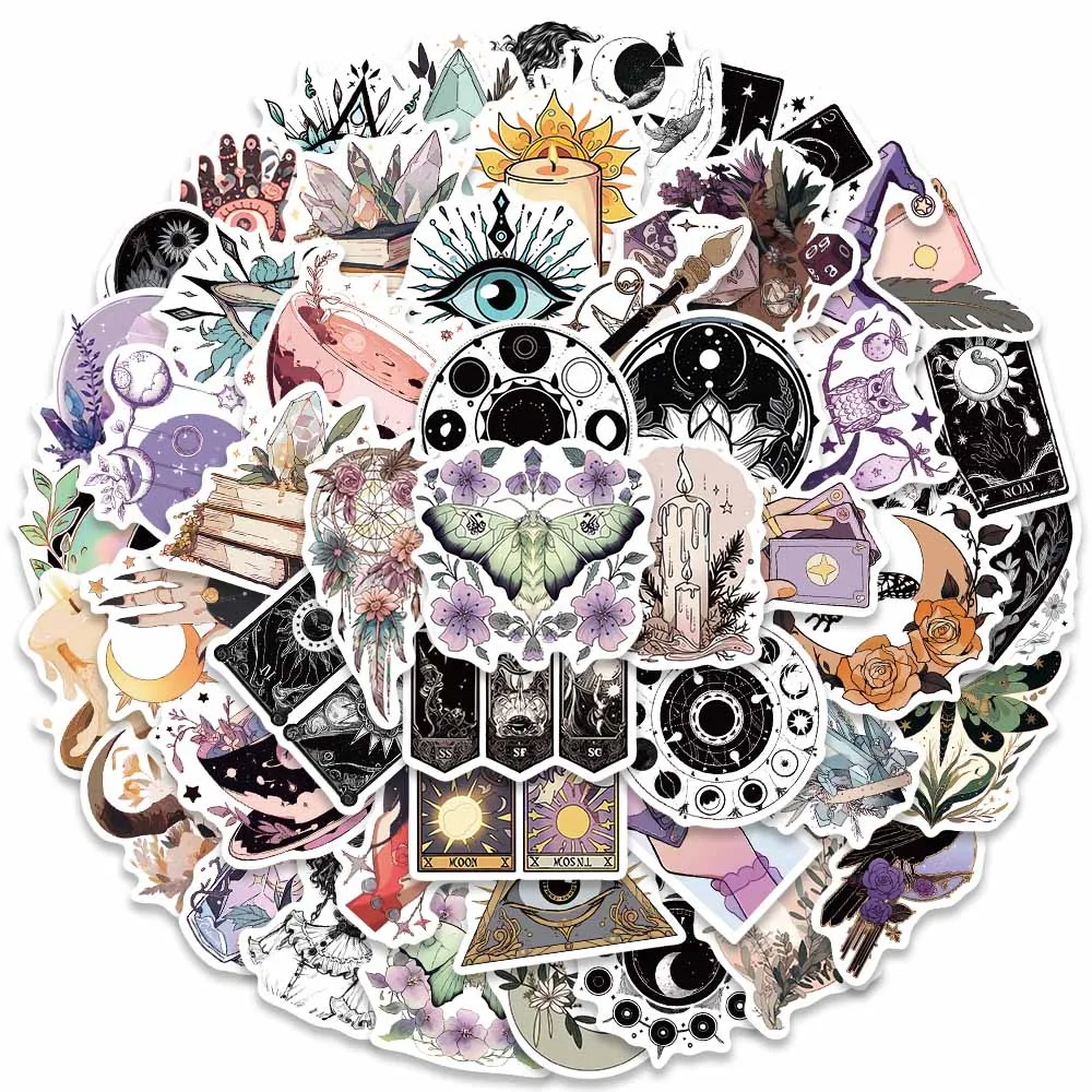 

10/50pcs Retro Cartoon Boho Witch Graffiti Stickers For Laptop Phone Guitar Luggage Diary Bike Car Waterproof Vinyl Decals