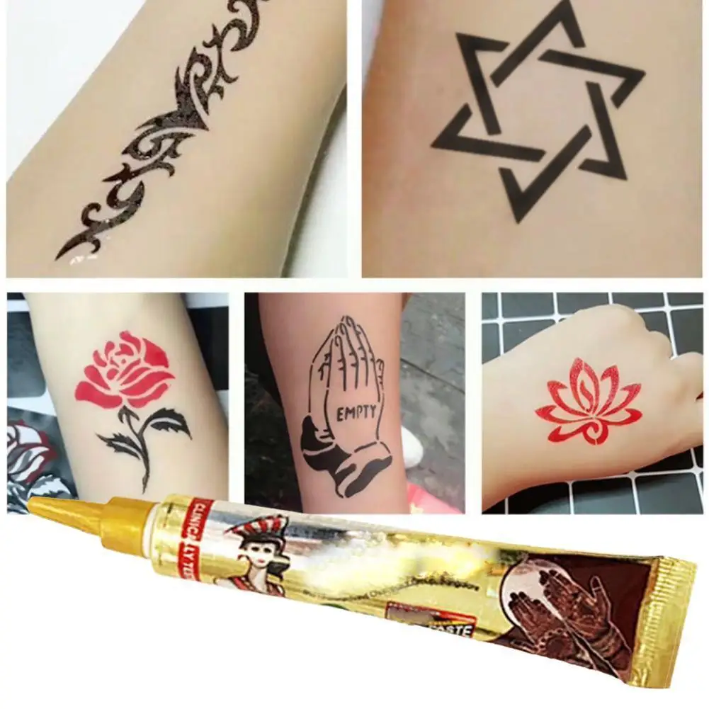 

25g Black Indian Henna Tattoo Paste Cone Body Paint Paint Mehndi Henna Body Mehndi Body Temporary Art Tattoo Sticker H7H7