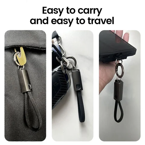 10 СМ Брелок-кабель для передачи данных USB C — Type C Шнур для быстрой зарядки данных Короткий кабель 65 Вт Тип C Для iPhone 15 Huawei Samsung Power Bank