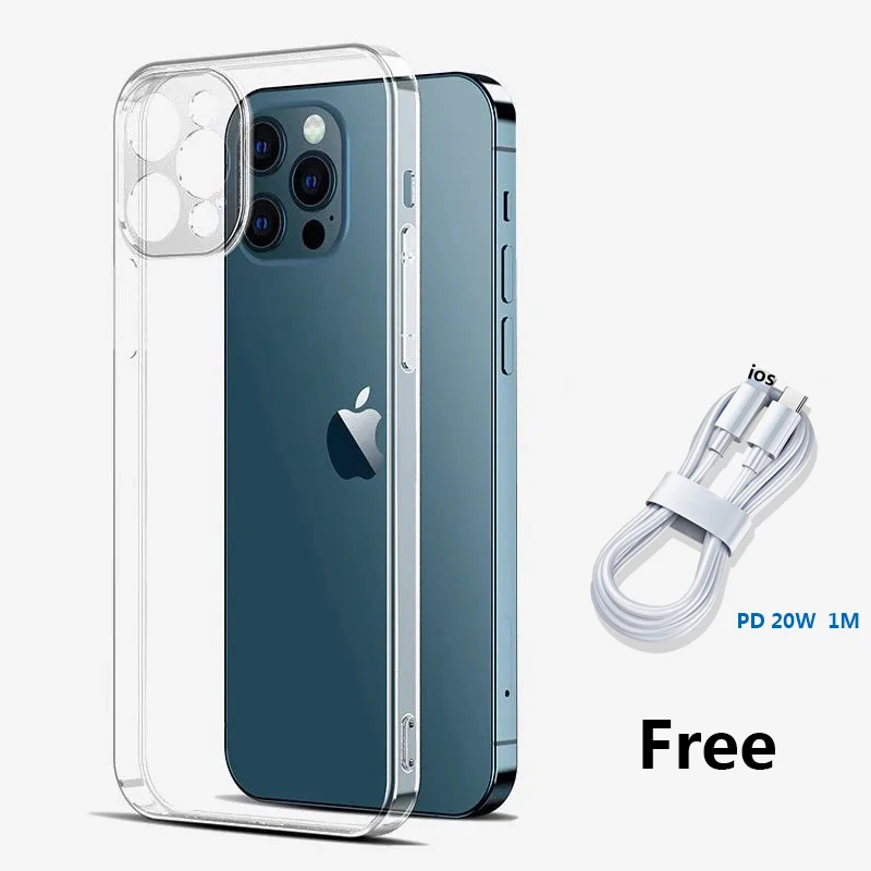 

Clear Phone Case for iPhone 11 12 13 14 Pro Max Case Silicone Soft Cover for iPhone 13 X XS Max XR 8 7 6s Plus 5 SE Back Cover