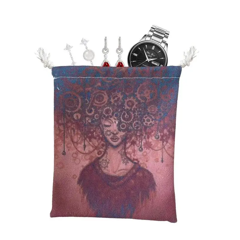 

Tarot Card Pouch Flower Queen Pattern Tarot Cards Fabric Bag Jewelry Pouch 5x7inch Oracle Card Bag Dice Tarot Card Jewelry Bag