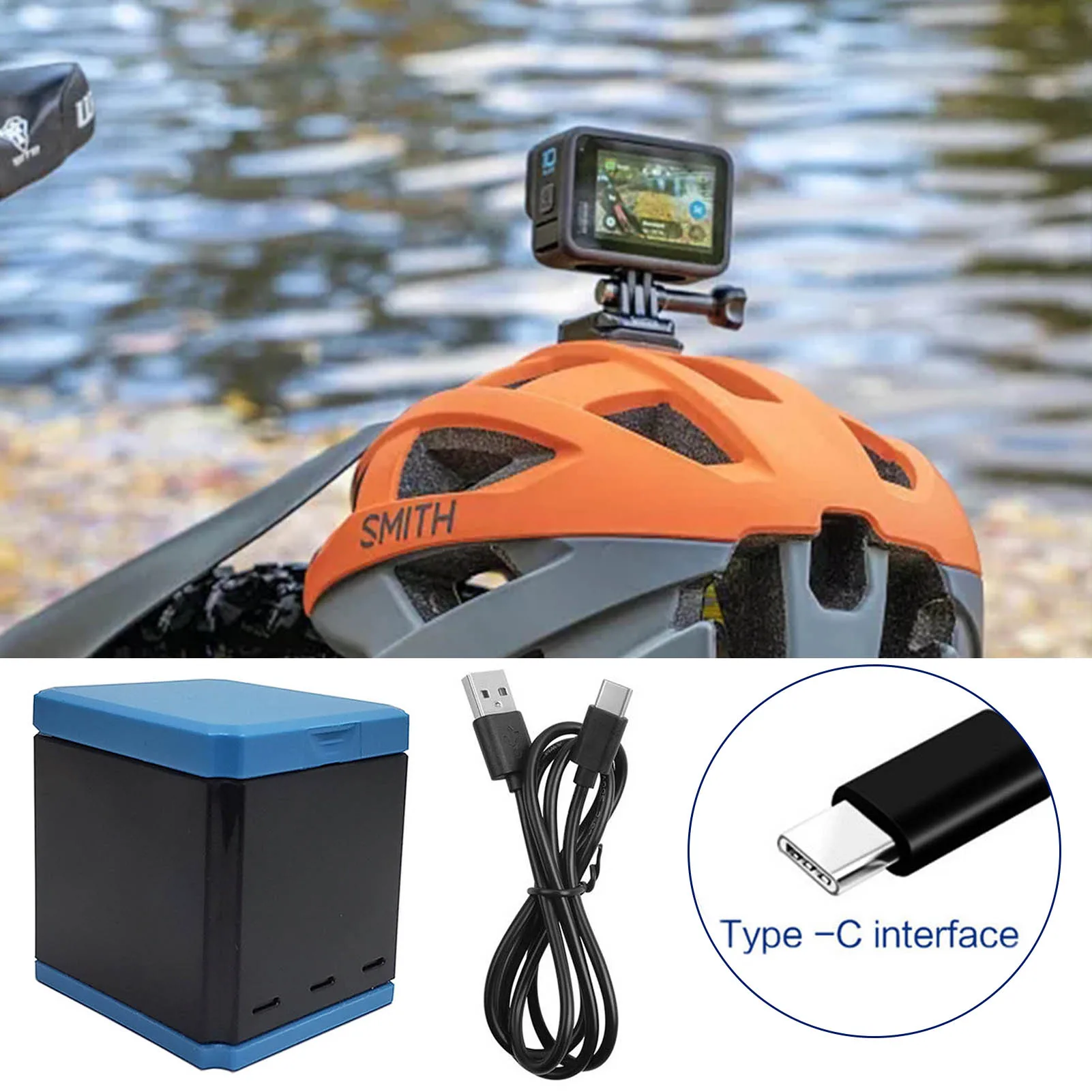 

Зарядное устройство для аккумуляторов для Go Pro Hero 10 Hero 9, черный с высоким USB-портом Тип C, чехол для переноски для Go Pro9 10, Оригинальные аккумуля...