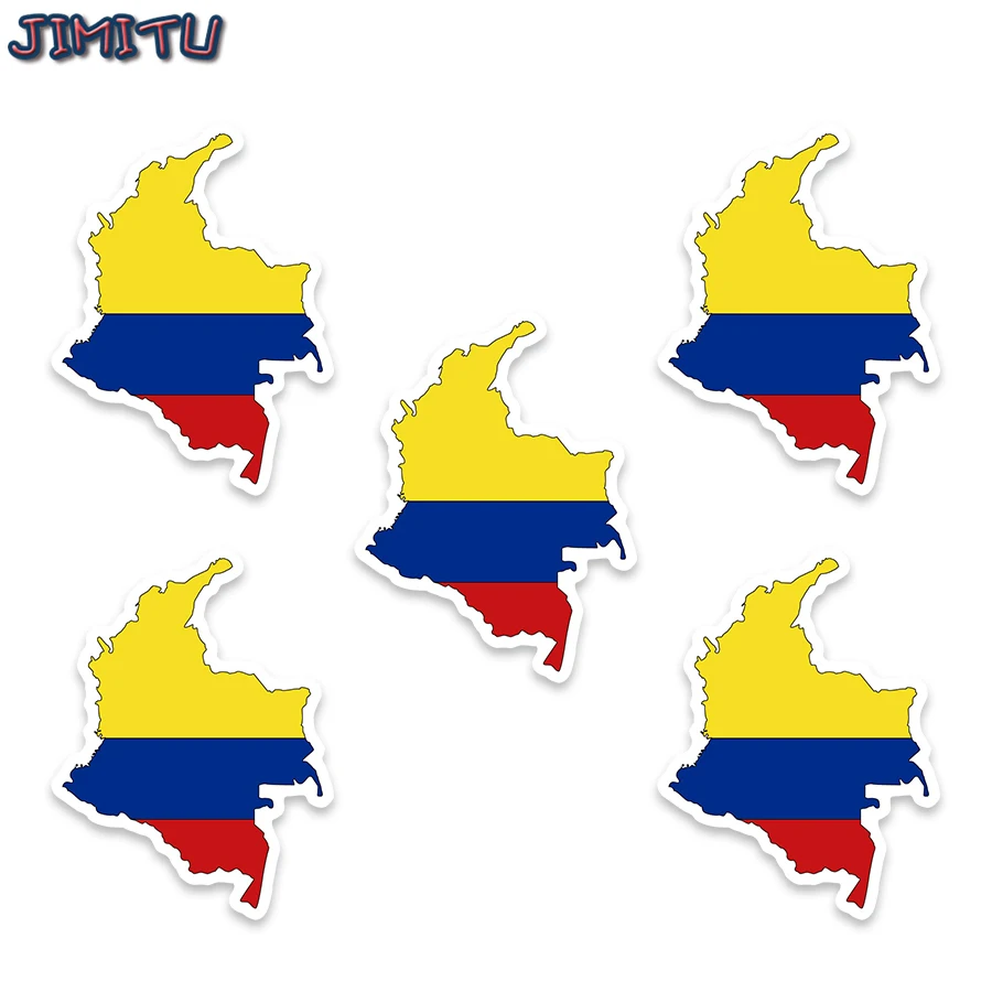 5 Pcs Columbia Flag Stickers National Maps Travel Stickers W