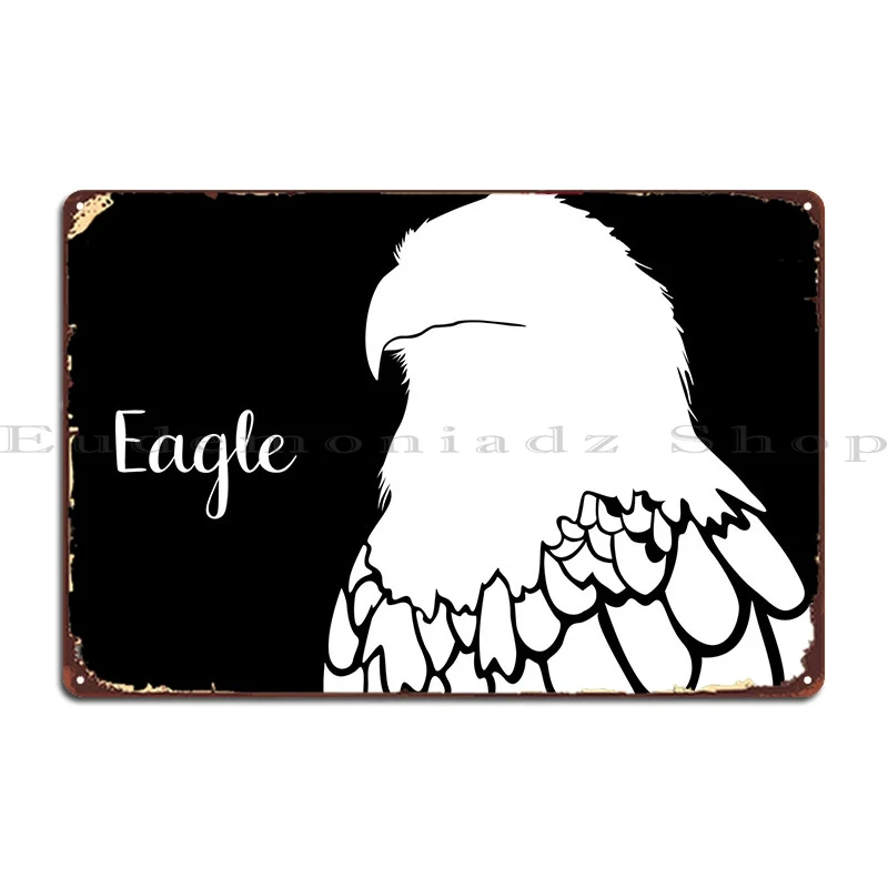 

Металлический плакат с силуэтом орла, плакат ржавчины, настенная роспись, кинопечать, жестяной плакат