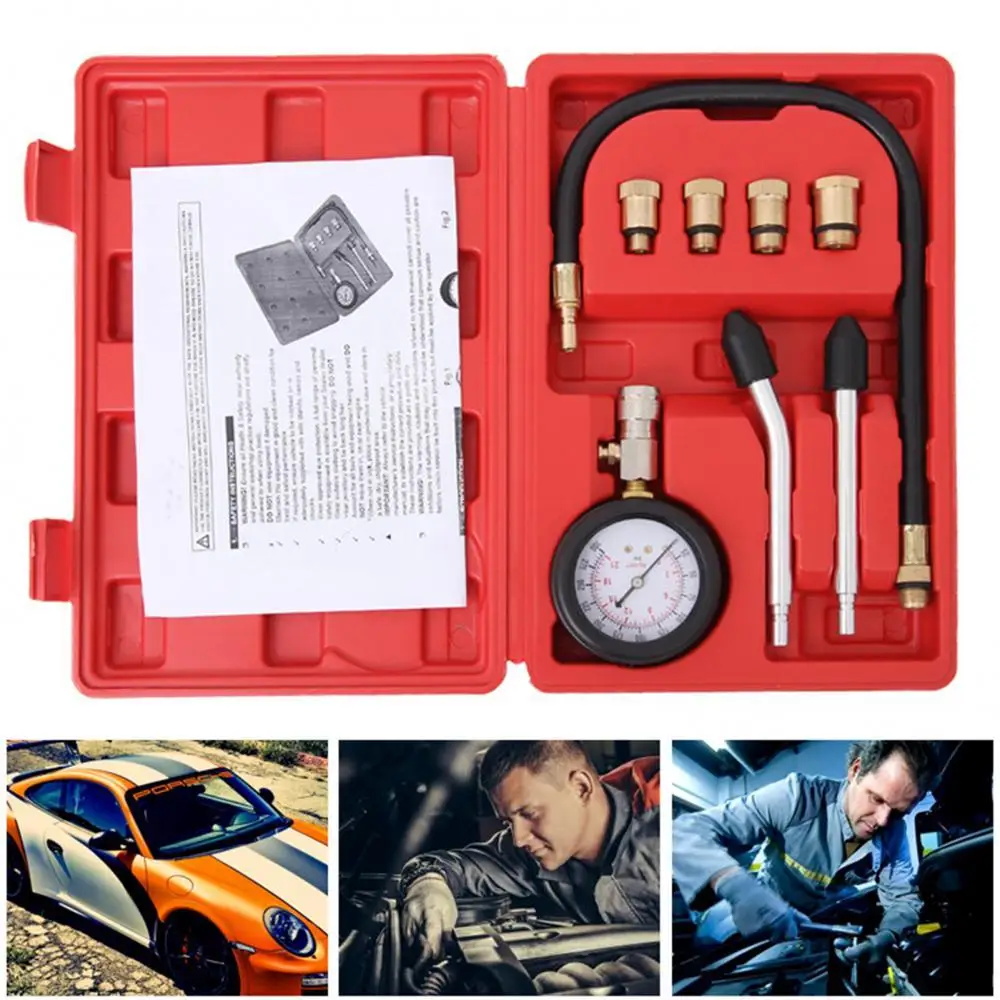 

Engine Compression Tester 8Pcs/Set Automotive Car Motorcycle Petrol Tools Kit