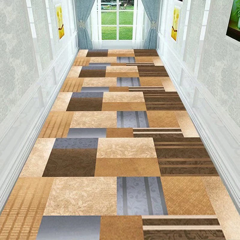 

European Style Aisle Walkway Carpet Hallway Decor Area Rug Luxury Corridor Long Runner Passageway Doorway Floor Mats Non-slip