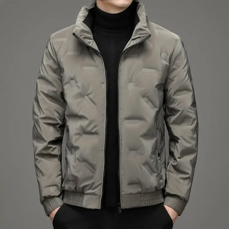 2022 New Winter Men's Parka Warm Coat Brand Men's Fit Casual Quilted Jacket Windbreaker Jacket Male Solid Color Parka Coat R13