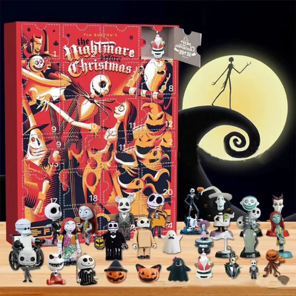 

Halloween Advent Calendar Countdown Mystery Box 24pcs Horror Character Ornament Daily Surprise Decompression Christmas Gifts New