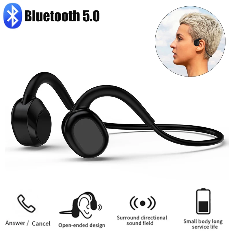 

Настоящие наушники с костной проводимостью Bluetooth5.0, спортивные наушники, открытые наушники, беспроводная стерео гарнитура, музыкальный пле...
