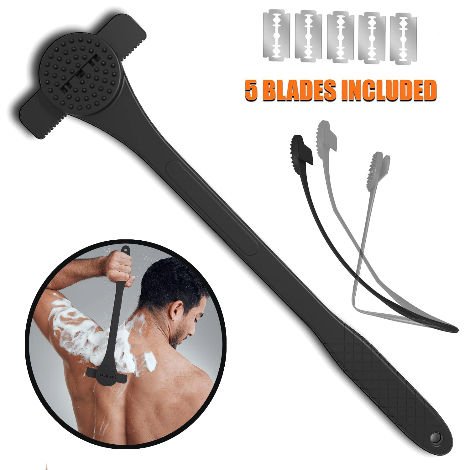 Бритва из силикагеля для спины и тела гибкий бритвенный нож с длинной ручкой