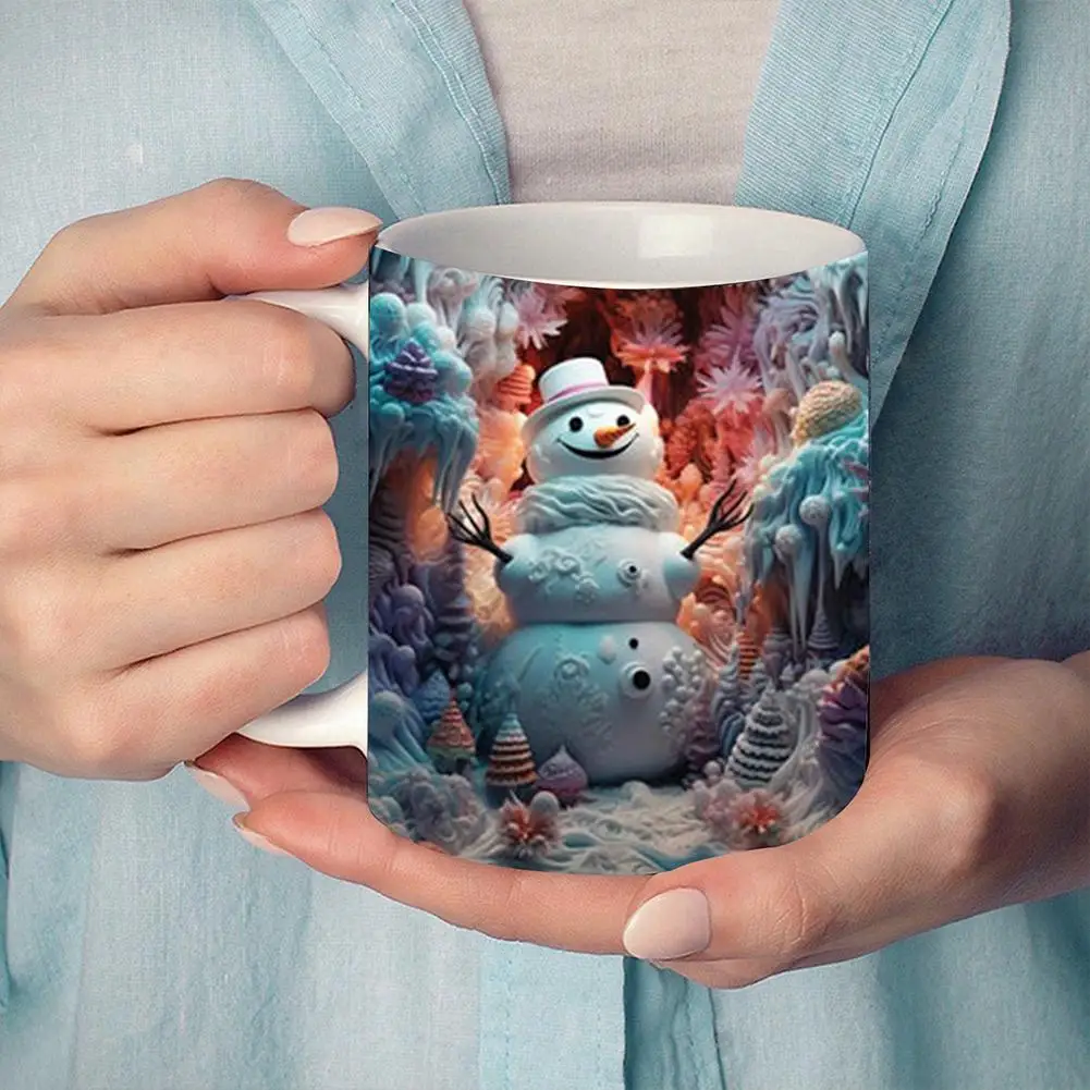

Creative 3D Christmas Ceramic Unique Space Design Mug Multi-Purpose Ceramic Cup Christmas Gifts For Kids Adults