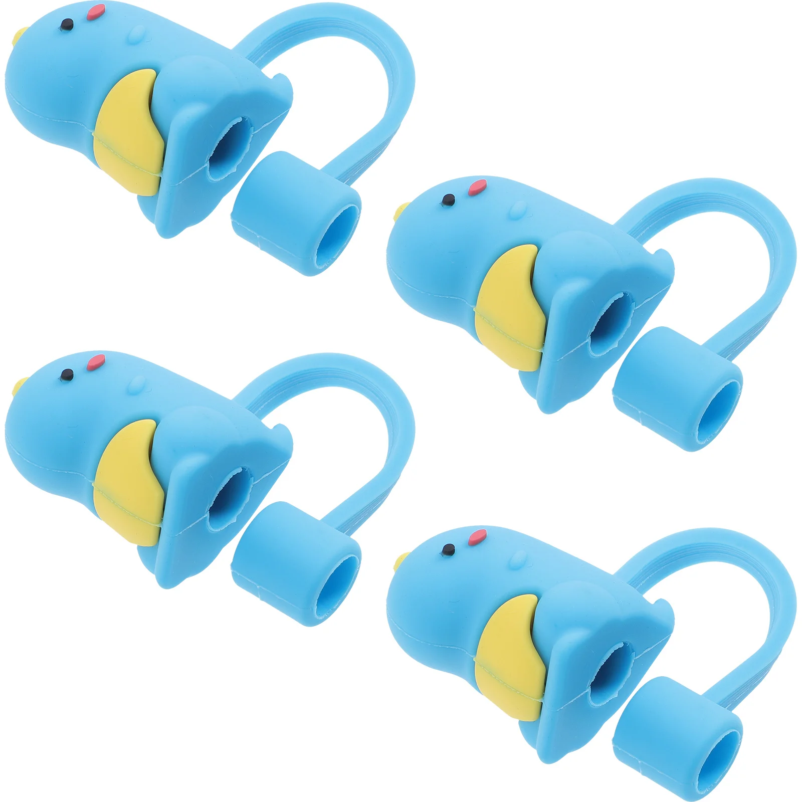 

4 Pcs Cartoon Straw Lid Cute Covers End Plugs Cap Silicone Tip Reusable Straws Silica Gel Rubber