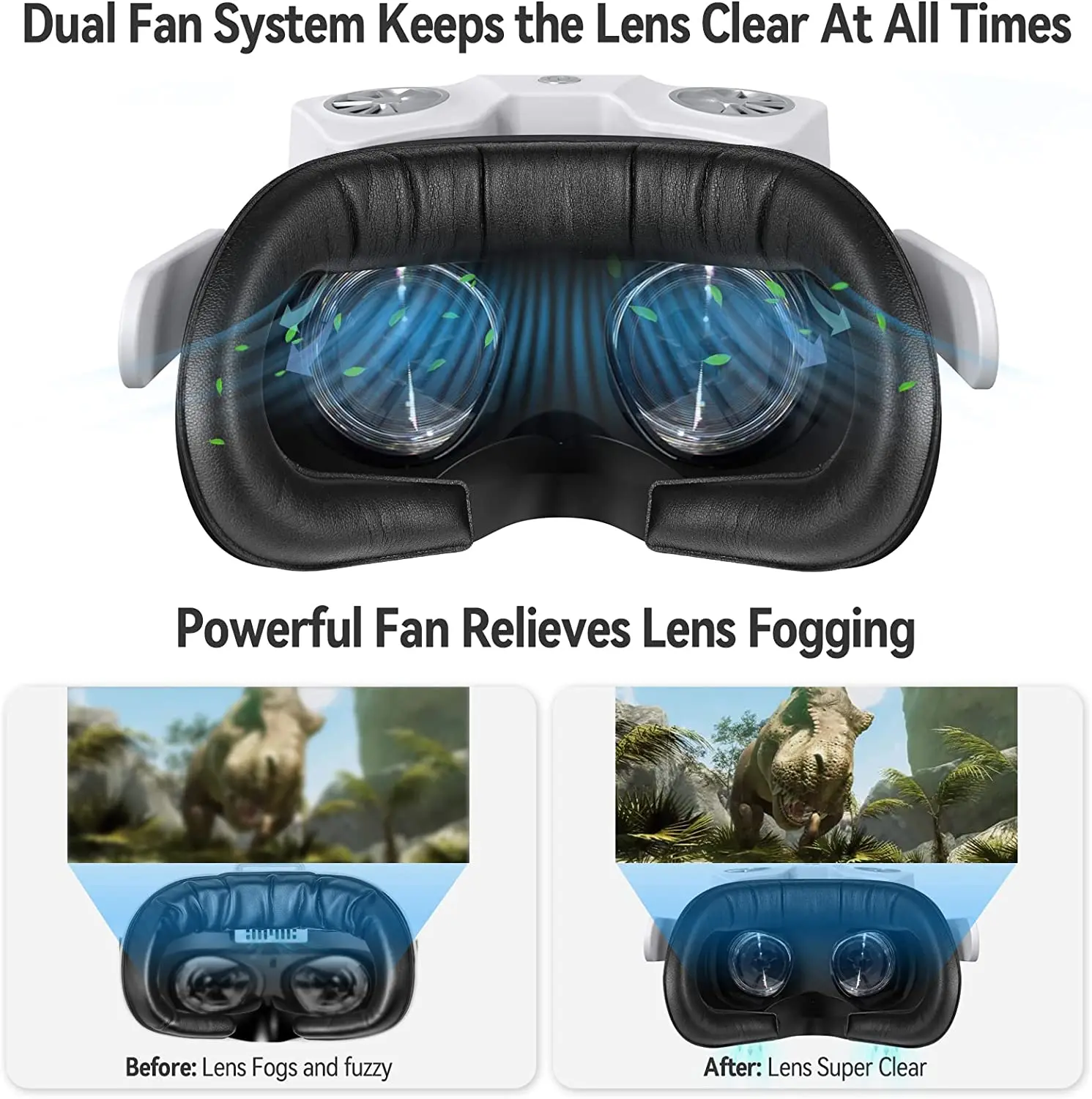 for Oculus Quest 2 Cooling Fan Air Circulation Fan Facial Interface Relieve Lens Fogging Active for Oculus Quest 2 Accessories