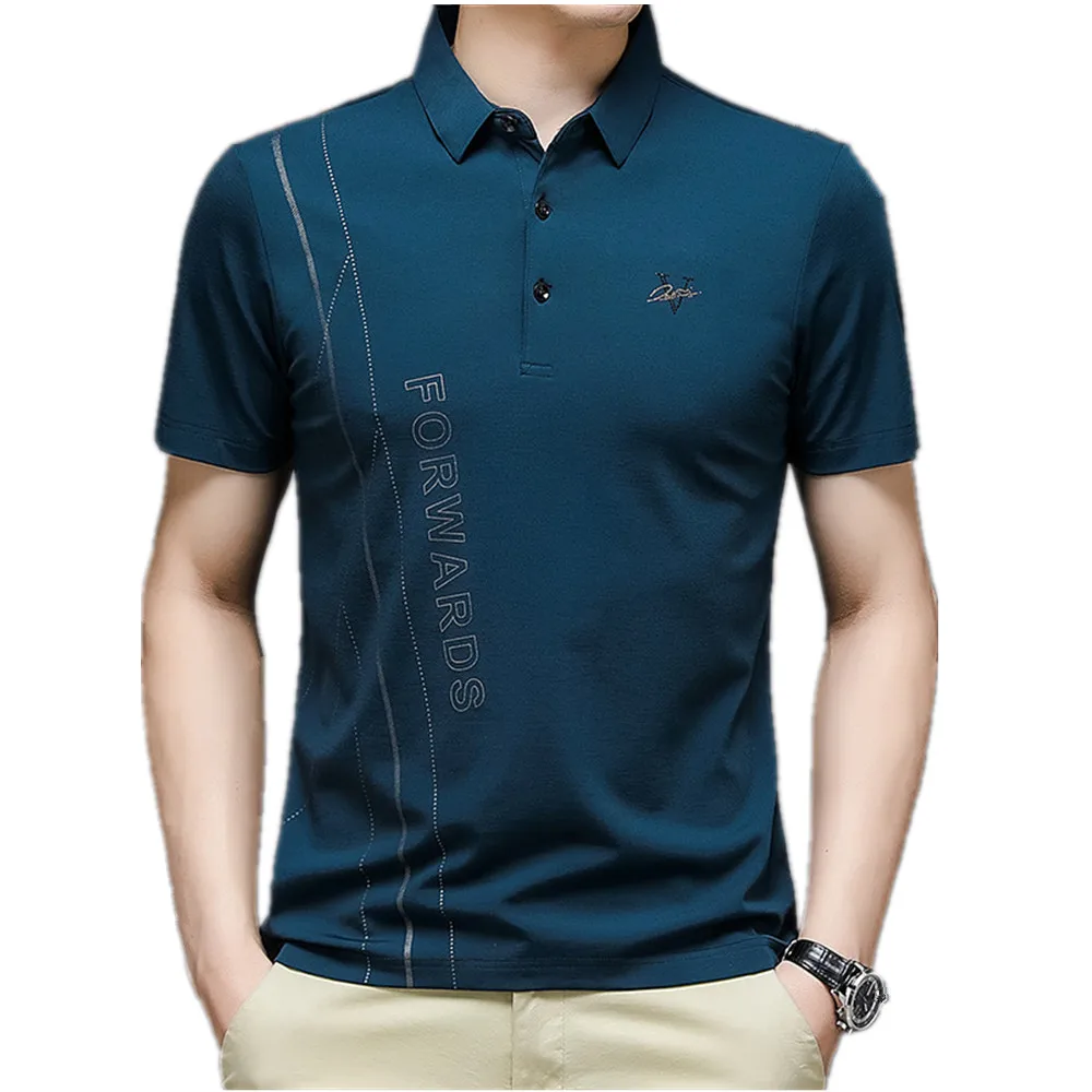 

Summer Men's Short Sleeved T-Shirt Lapel Solid Polo Shirt Men Casual Thin Half Sleeve Base Coat