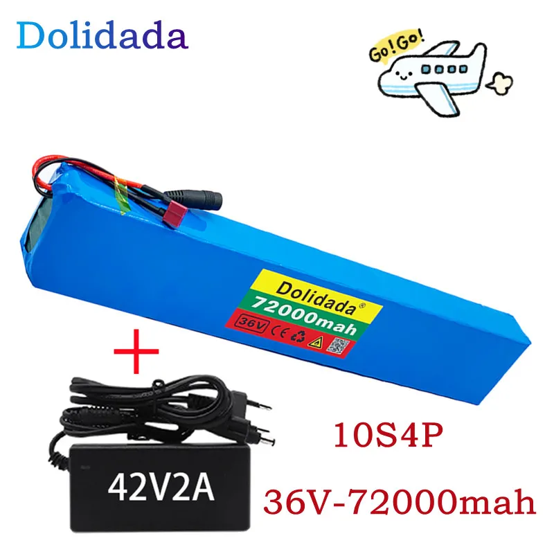 

New 18650 battery pack 10s4p 36 V 72AH high power 600 W, suitable for electric bicycle lithium battery with charger sales
