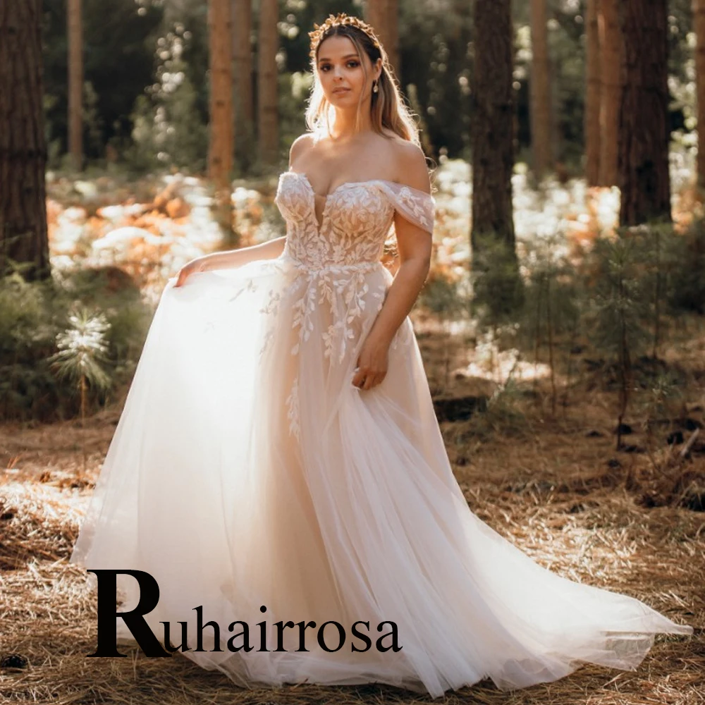 

Ruhair Attractive Sweetheart Wedding Dresses For Mariages Appliques Backless A-Line Made To Order Robe De Mariée Drop Shipping