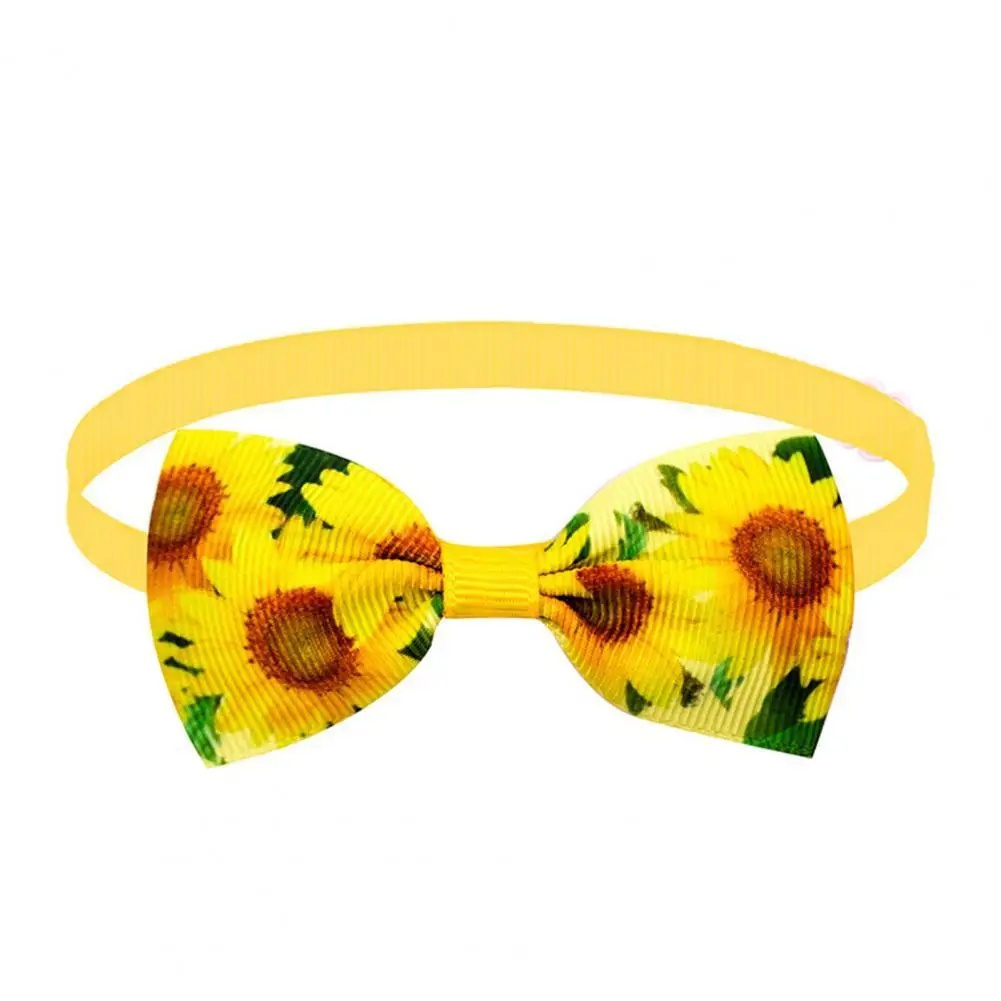 

Practical 12 Styles Anti-fade Dog Cat Sunflower Printed Grooming Necktie Collar for Outdoor Puppy Collar Pet Collar