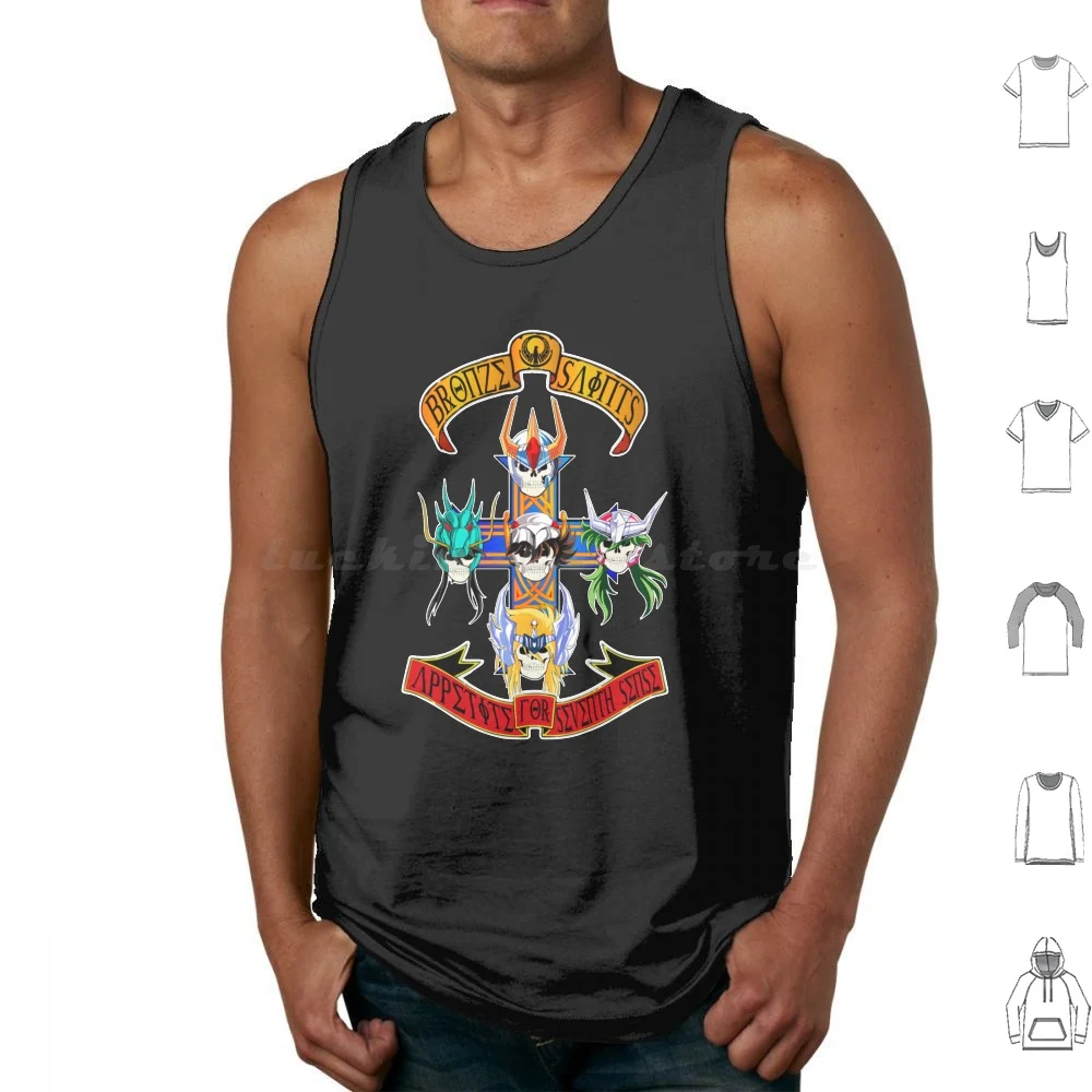 

Saint Seiya Gnr Tank Tops Print Cotton Guns N Roses Music Slash Guitar Band 80S Guns Hard Roses N Roll Heavy Metal