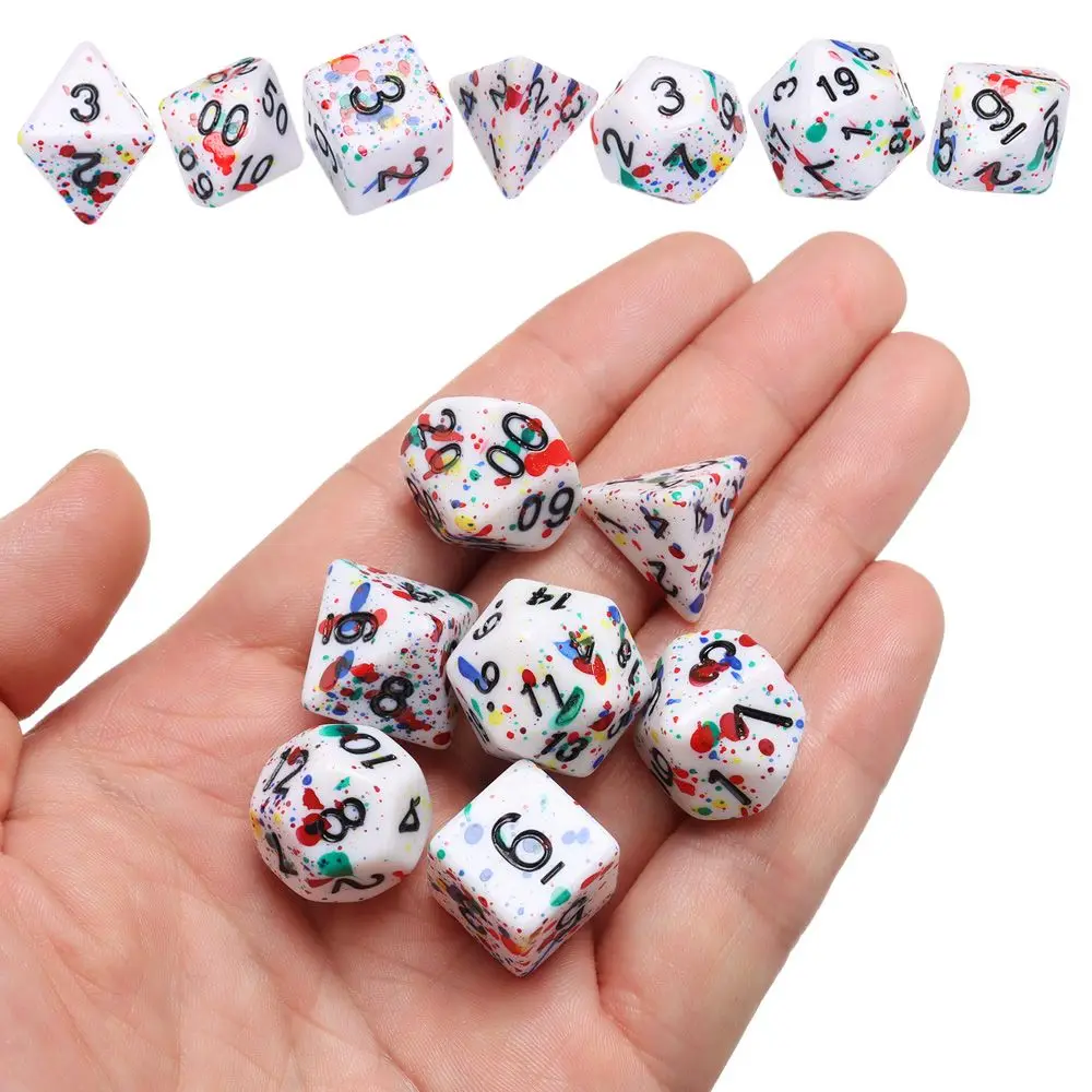 

7Pcs Polyhedral D4-D20 Multi Sides Dice DND Games for Opaque Digital Dice for Funny Party Board Game