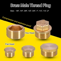 1pcs 18 14 38 12 34 1 female thread brass pipe hex head plug cap fitting coupler connector universal faucet adapter
