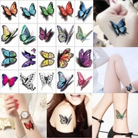 temporary waterproof tattoo stickers 20 pcsset 3d three dimensional color butterfly flower series body art fake tattoo