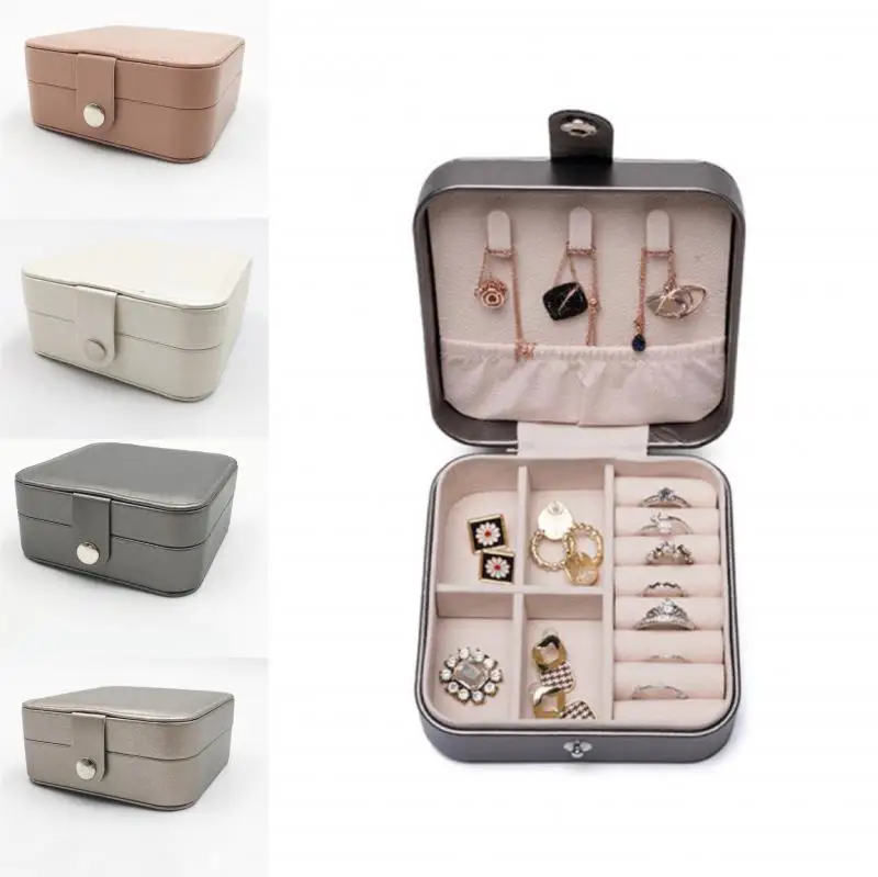 

Новинка 2022, портативная шкатулка для ювелирных изделий, кожаная дорожная шкатулка для хранения колец, серег, органайзер для упаковки чехлов...