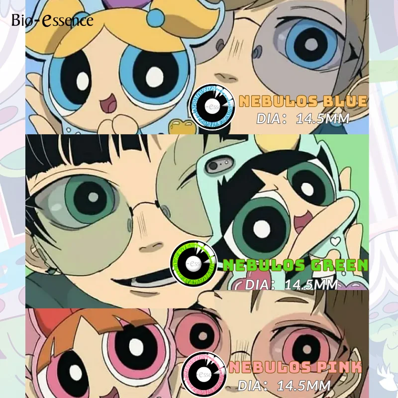 

Bio-essence 1Pair Cosplay Colored Contacts Lens Yearly Use Nebulos Green Blue Colorcon for Eyes Coser Yellow Pupil Fast Shipping