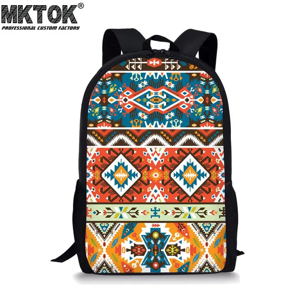 2022 Ethnic Tribal Print School Bags for Girls Stylish Laptop Women's Backpack Adjustable Strap Mochilas Escolares Free Shipping
