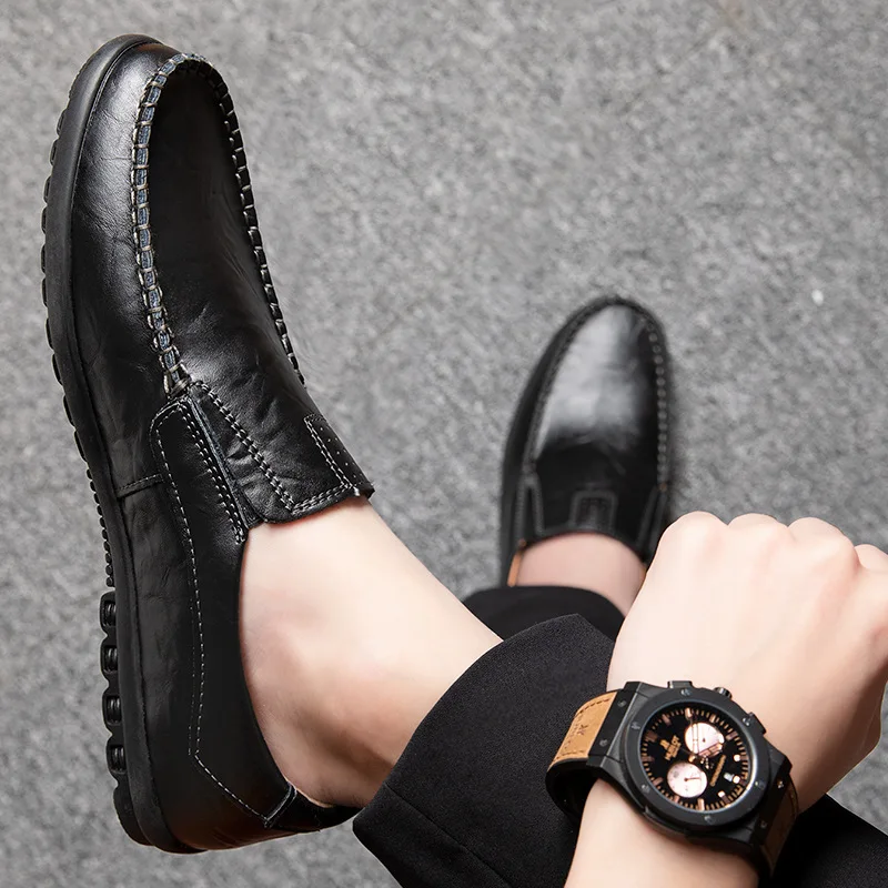 

Hard-Wearing Brand Leather Men Shoes Breathable Genuine Casual shoes Loafers Moccasins Male Driving shoe S10900-S10907 Morliron