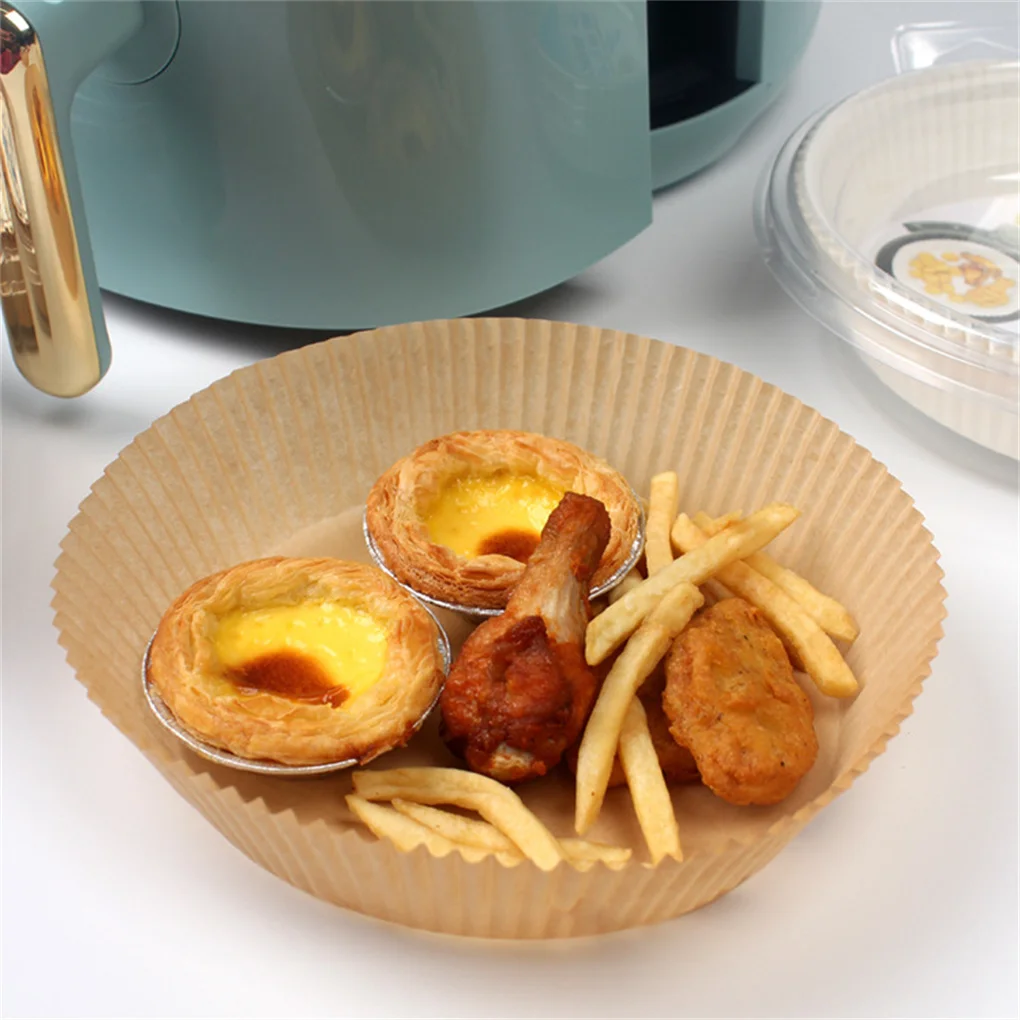 

50Pcs/Set 20cm Air Fryer Disposable Paper Liner Non-Stick Mat Pastry Tools Kitchen Oven Baking Paper Oil Proof Absorber