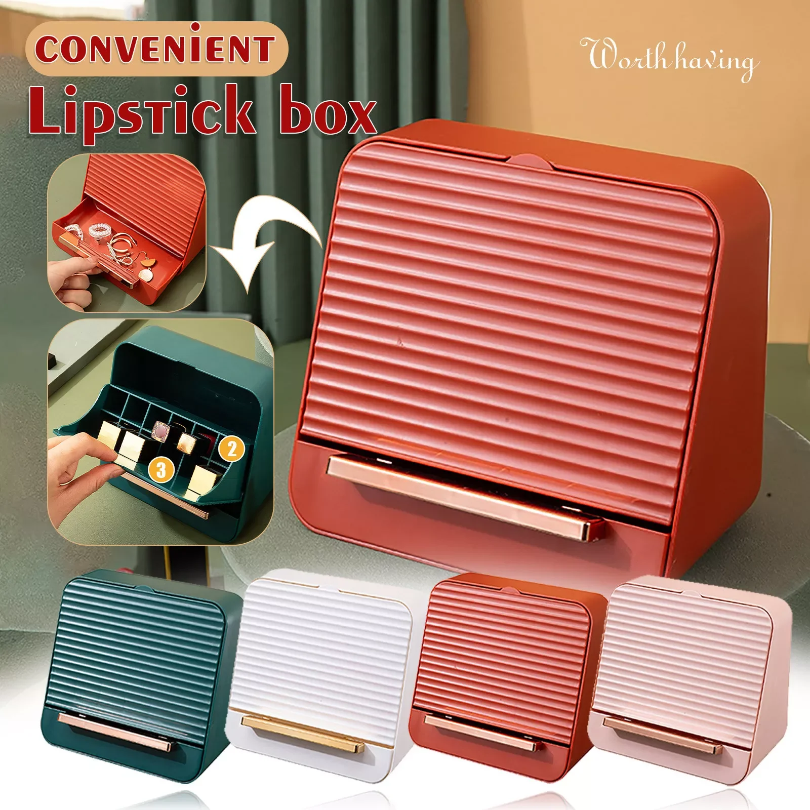 

Light luxury desktop lipstick storage box rack makeup storage box advanced lipstick box storage box display rack storage box