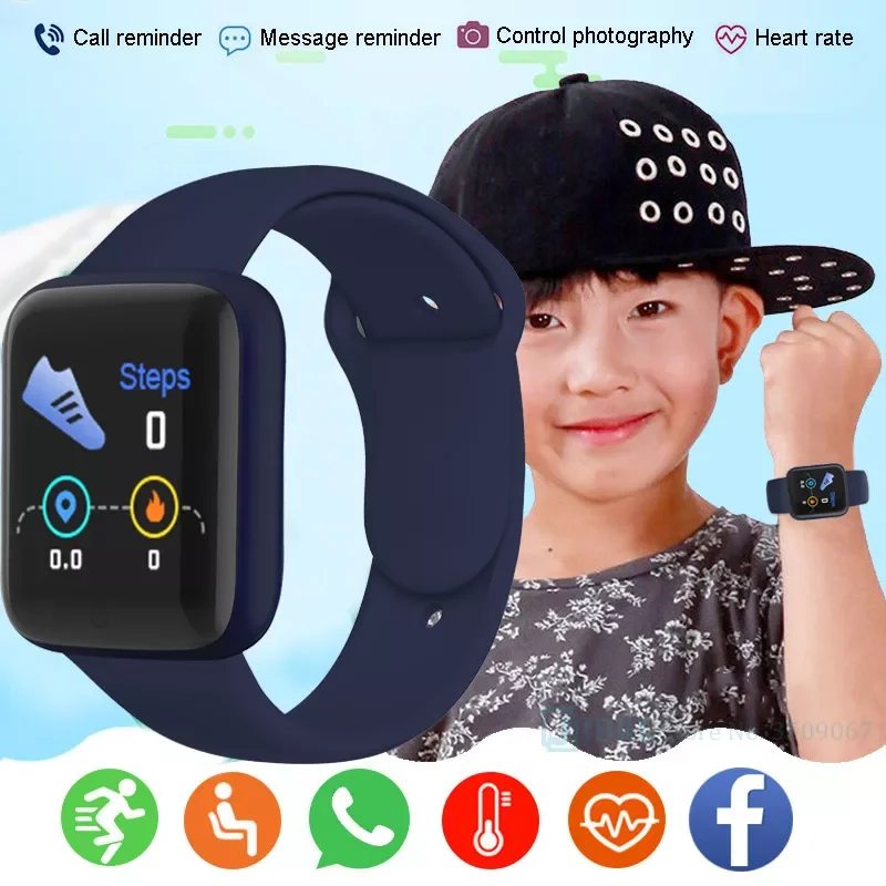 

Silicone Children Kids Smartwatch Fitness Tracker Heart Rate Monitor For Boys Girls Waterproof Smart Bracelet Child Smart Watch