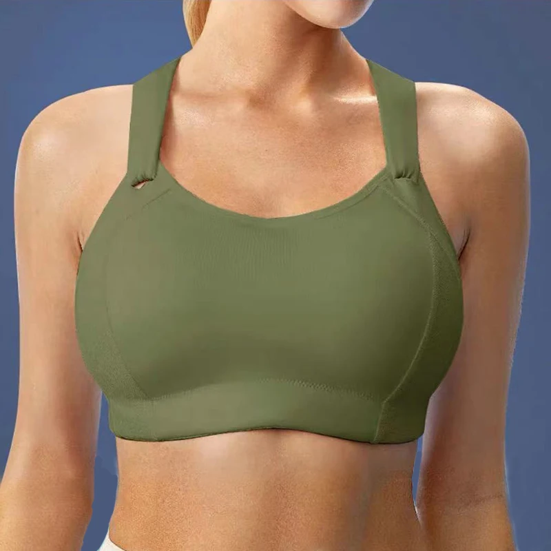 High Impact Sports Bra for Women Full Coverage Front Adjustable Lightly Padded Wire Free Underwear 34 36 38 40 42 B C D E F G H