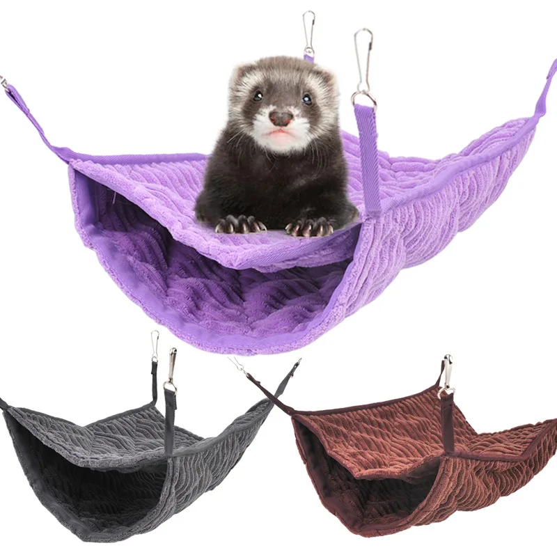

Pet Hammock Double Layer Soft Winter Warm Chinchilla Squirrel Hanging Nest Solid Hamster Sleeping Bed Small Pets Supplies