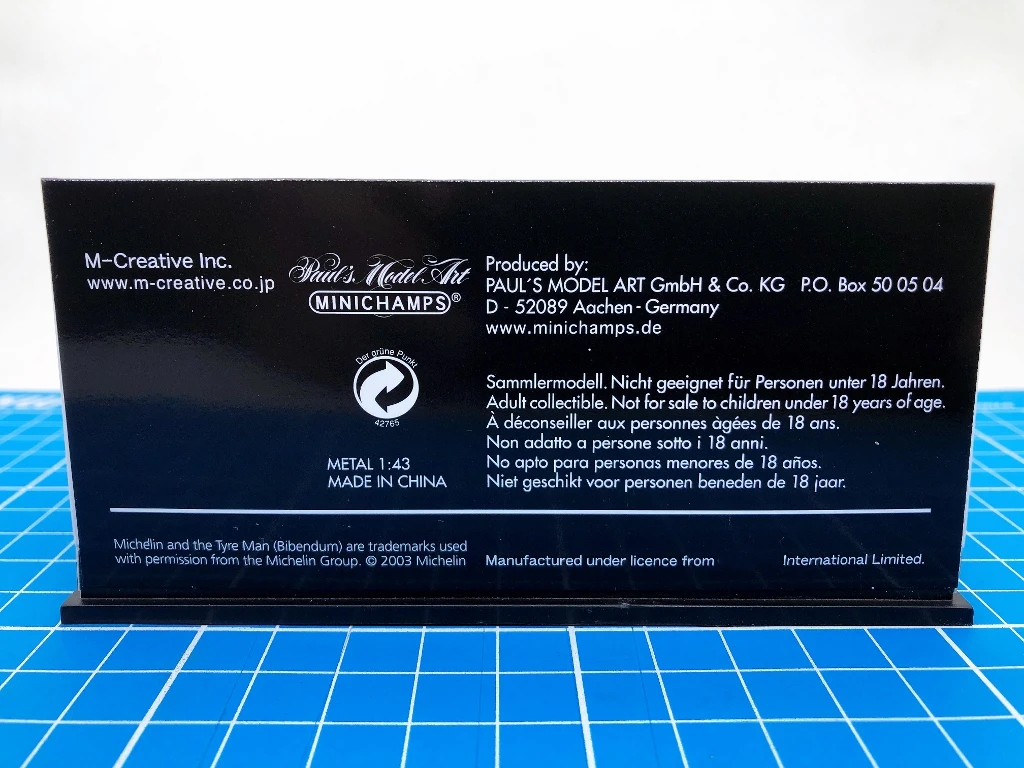 Minichamps 1:43 F1 2003 MP4-17D Raikkonen моделирование ограниченная серия смола металл