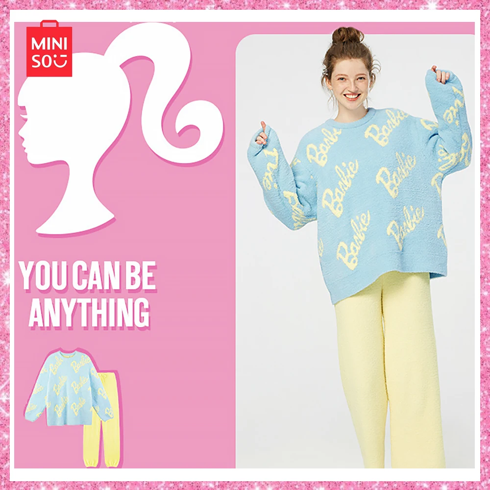 Miniso Барби девочки коралловый флис 2 шт. зимняя французская Новая тонкая флисовая