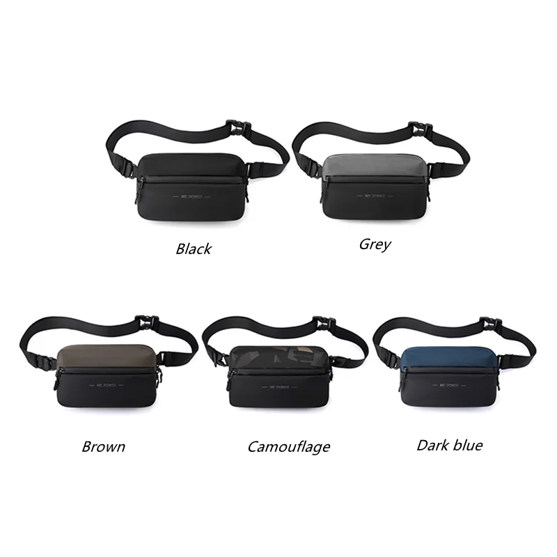 Solid Color Waterproof Casual Chest Bag Men Multifunction Anti-theft  Men Crossbody Bag Multi-Tier Storage Travel Shoulder Bags