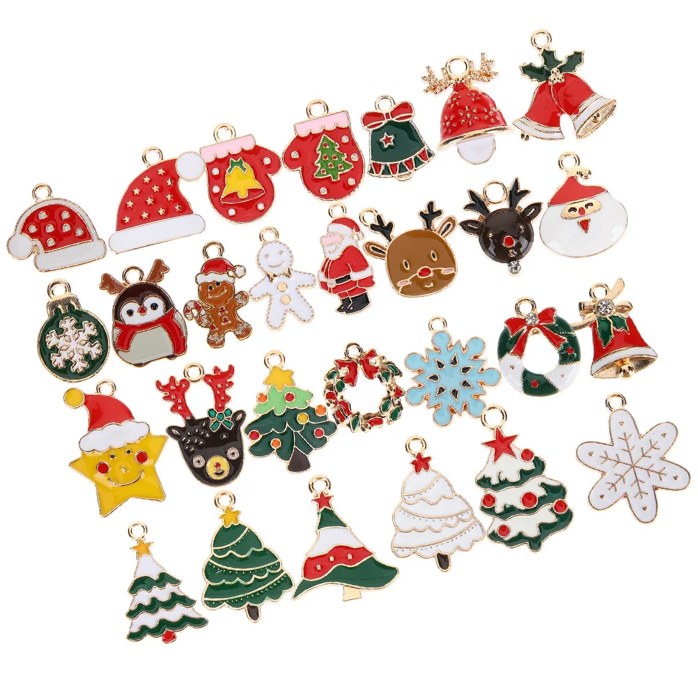 

30pcs Christmas Charms Jewelry Pendants Jewelry Making DIY Charms for Jewelry Mixed Style