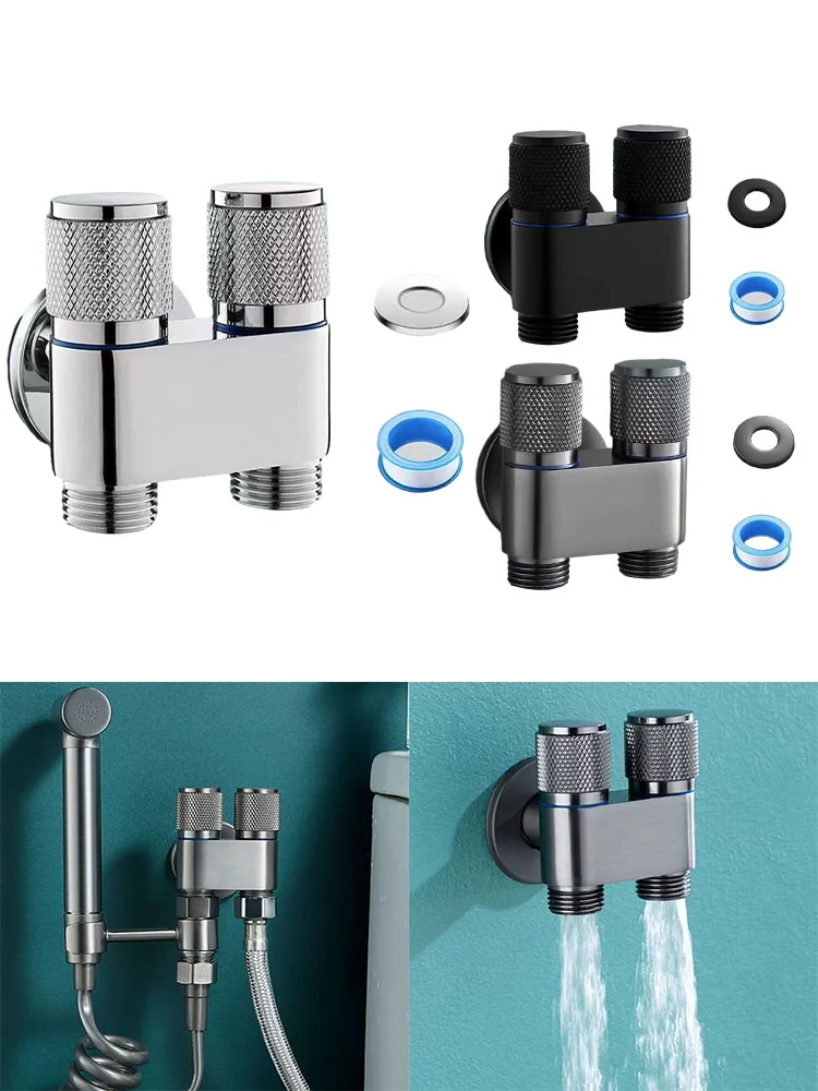 Смеситель для стиральной машины кран с треугольным клапаном два выхода 1 шт. G1/2 в 2