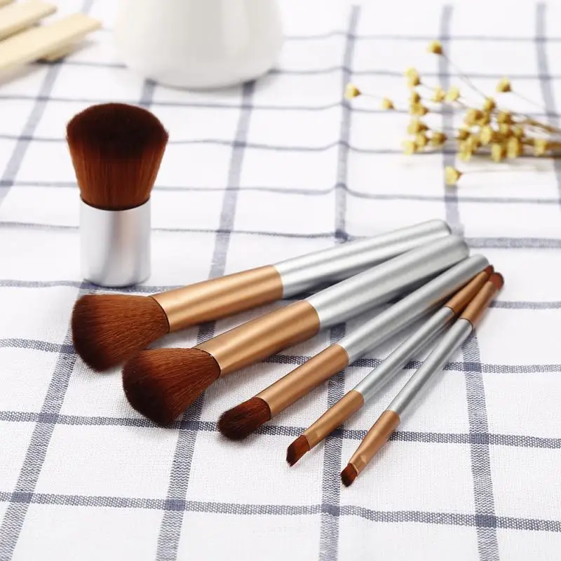 

ELECOOLEasily-makeup Rose-gold Makeup Brush Set Powder Blush/Foundation/Eyeshadow Makeup Brushes Wood Handle Cosmetic Tool